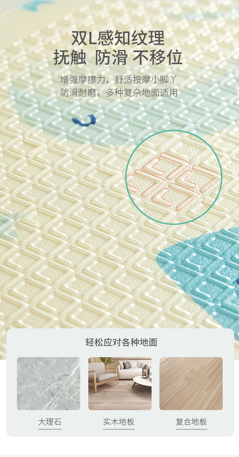 BabyGO XPE折叠垫常规款 会飞的猪+海洋精灵 147*195*1CM