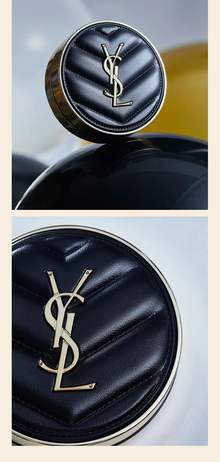 YSL 法国圣罗兰黑色皮革气垫 14g 海外本土原版