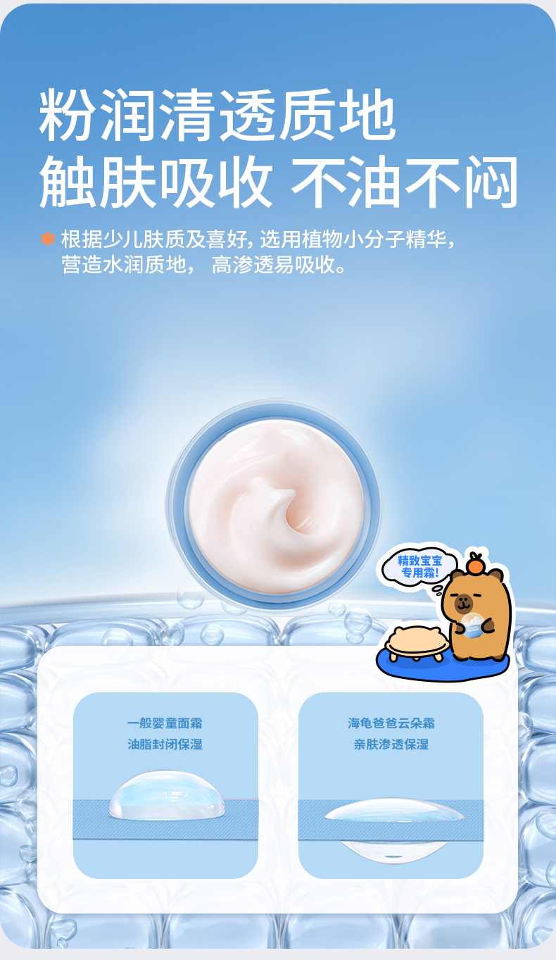 Hi!papa 海龟爸爸限定联名云朵霜套盒 蓝藻霜50g+精粹霜10g
