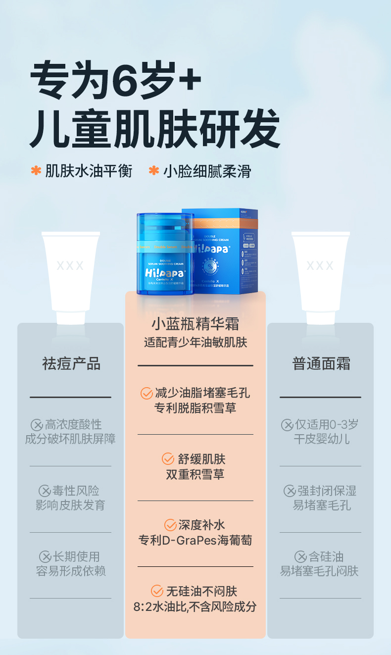 Hi!papa 海龟爸爸双萃高保湿精华霜 50g