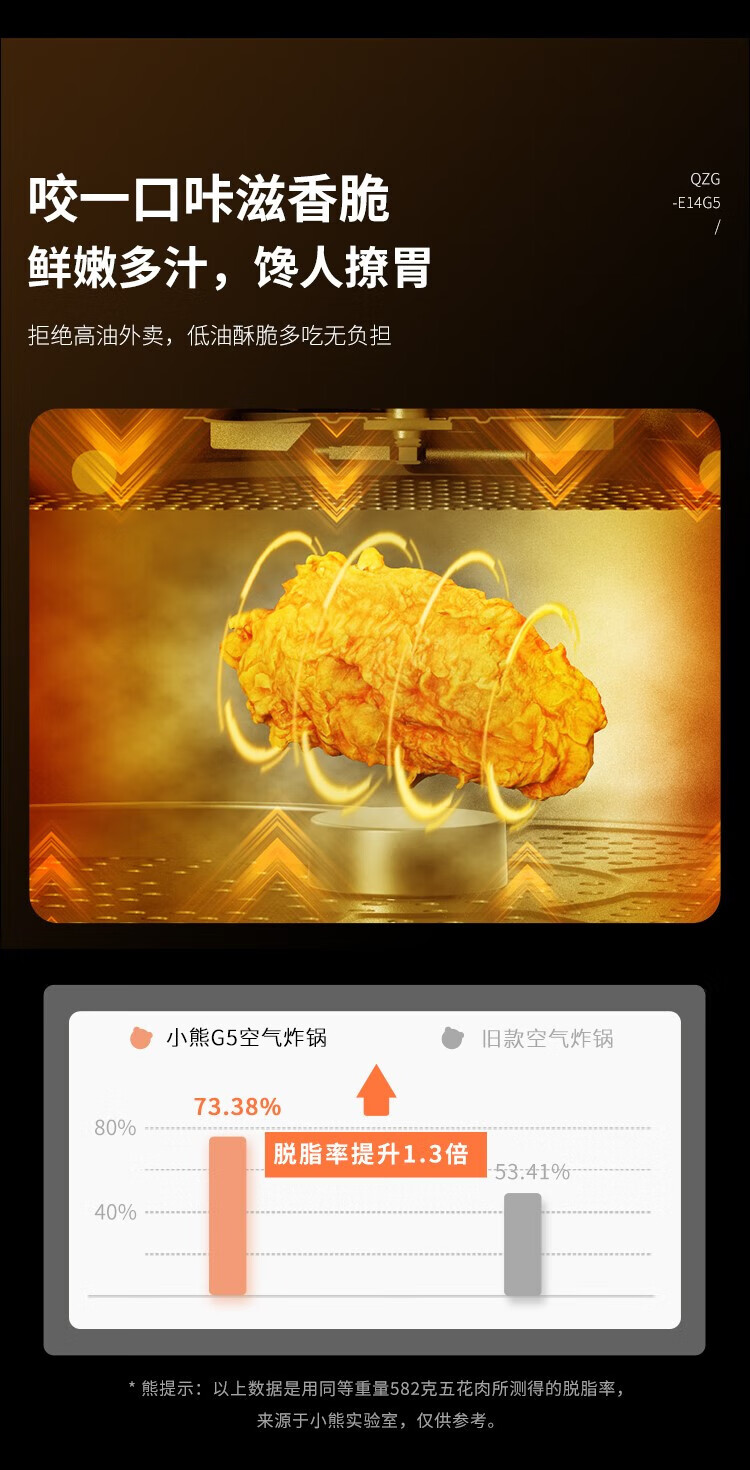 Bear 小熊大容量可视空气炸锅 6.5升 QZG-E14G5