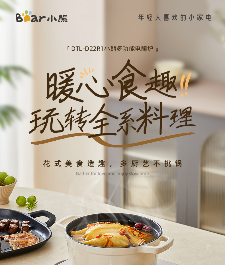Bear 小熊家用火锅炒锅电陶炉 DTL-D22R1