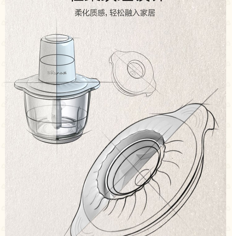 Bear 小熊家用电动玻璃多能绞馅机 2L