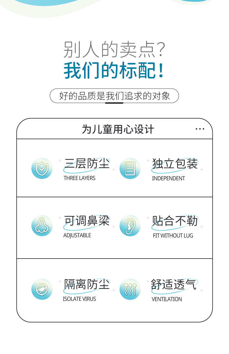 zeby 至贝儿童独立包装一次性防护口罩 小恐龙 3-12岁 50枚
