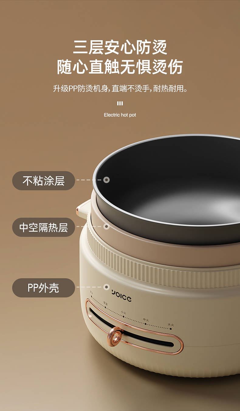 Yoice 优益多功能带蒸笼电煮锅