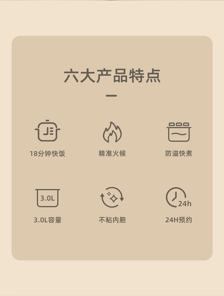 Yoice 优益不粘涂层快速电饭煲 3L