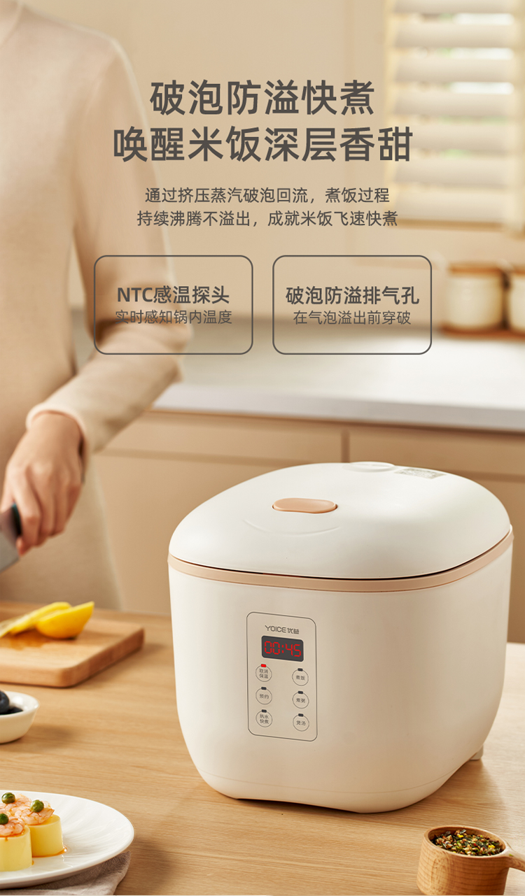 Yoice 优益不粘涂层快速电饭煲 3L
