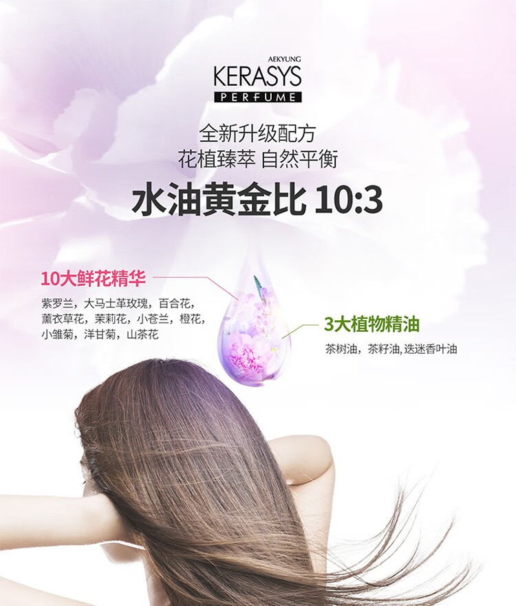 【78.9任选2件】AEKYUNG 韩国爱敬科娜洗丝柔顺丝滑护发素 600ml 韩国本土原版