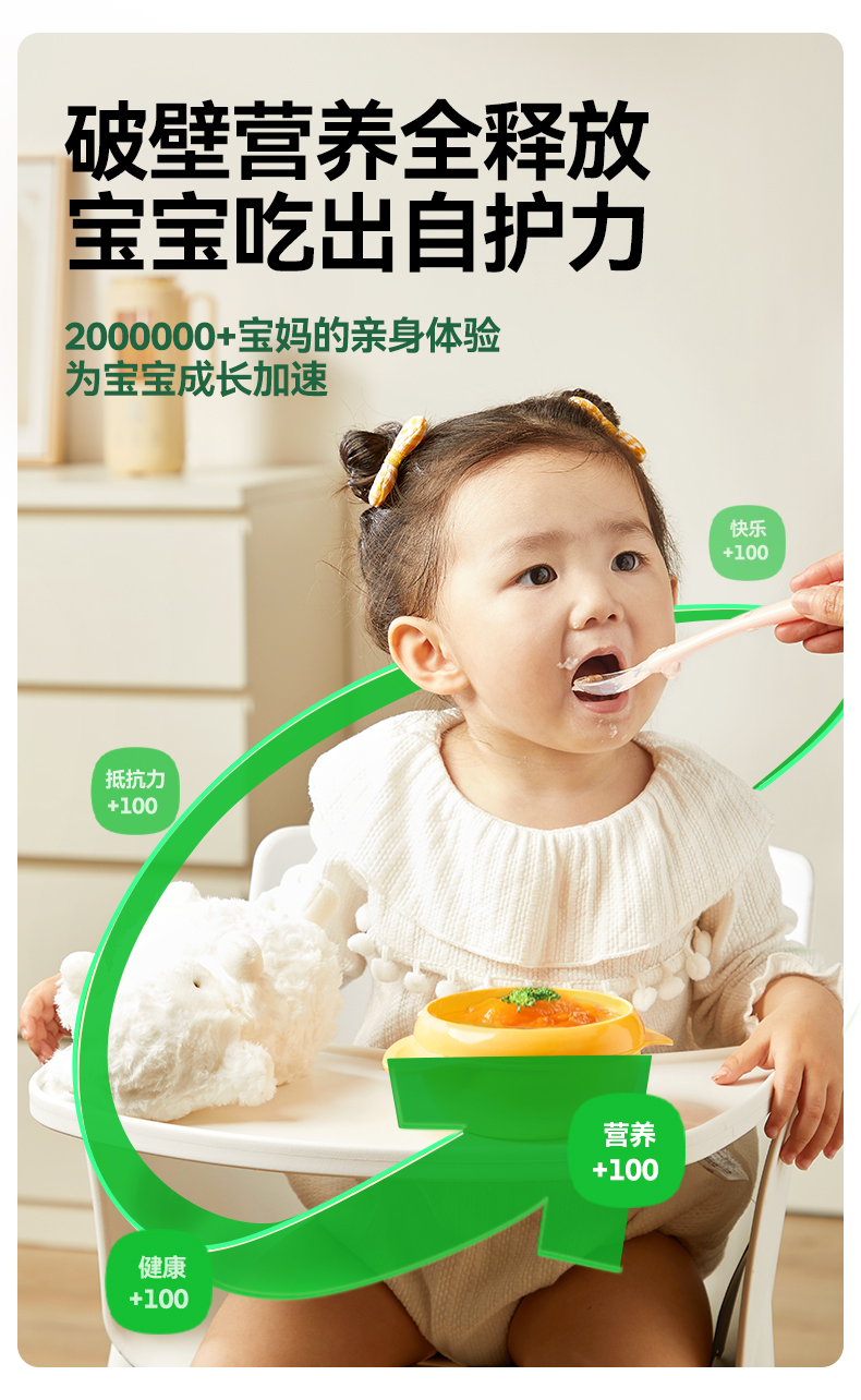 Oneqbaby 一刻间多功能破壁辅食机 350ml