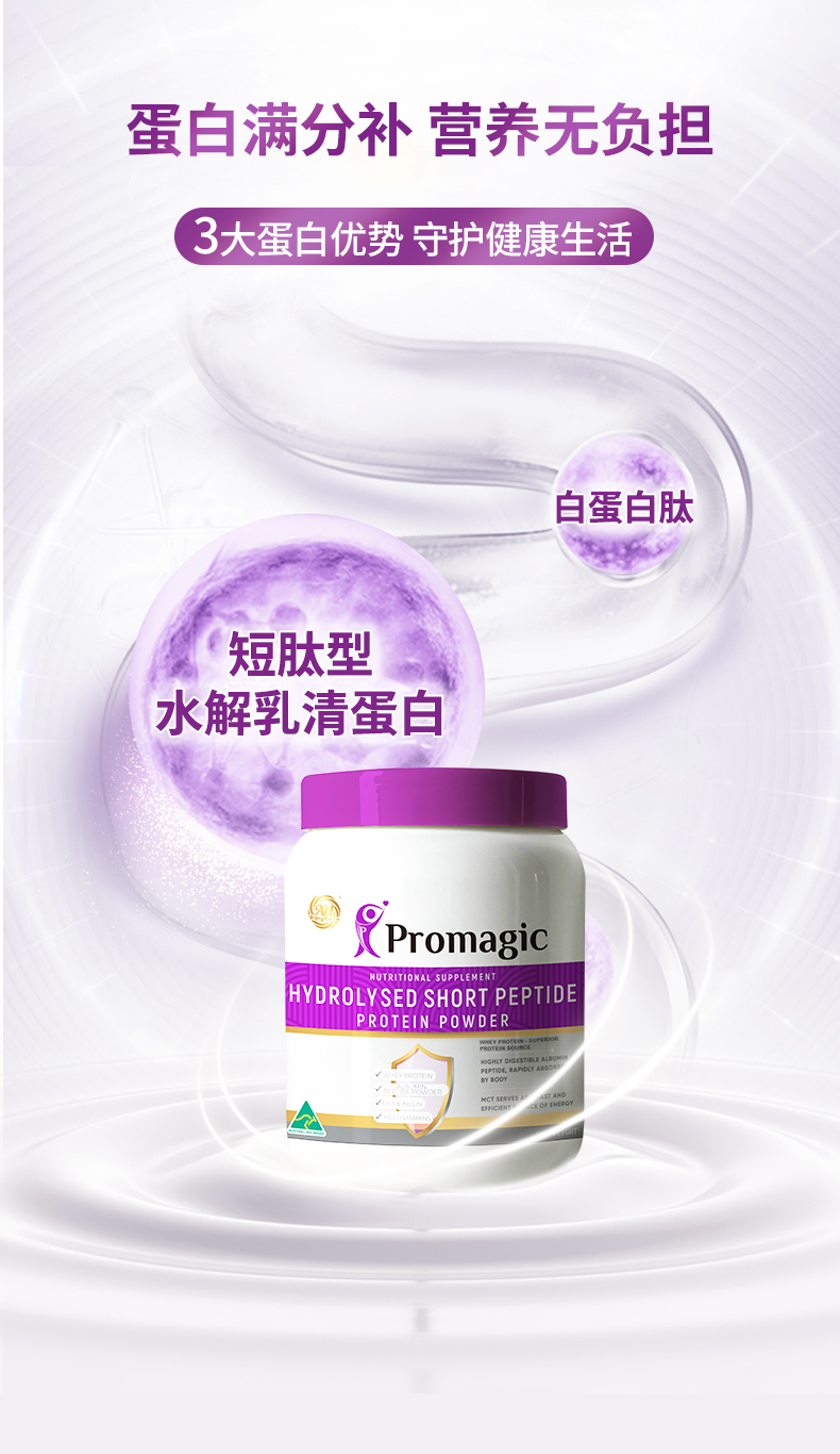 AU Kingcare 澳洲珍澳膳奇力TM水解短肽蛋白粉 450g 澳洲本土原版
