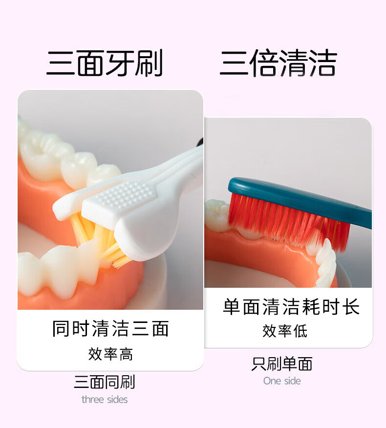 【2支装】SOAO 成人三面清洁牙刷