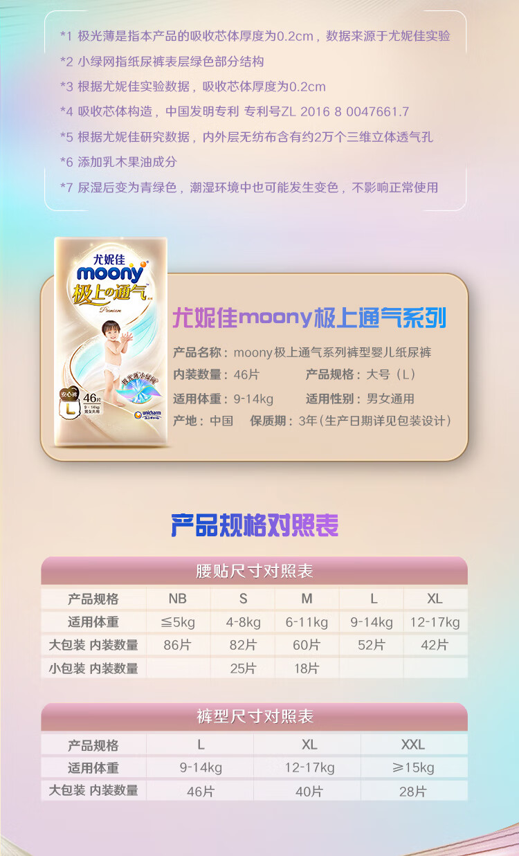 Moony ݼѼͨӤL46Ƭ 9-14kg