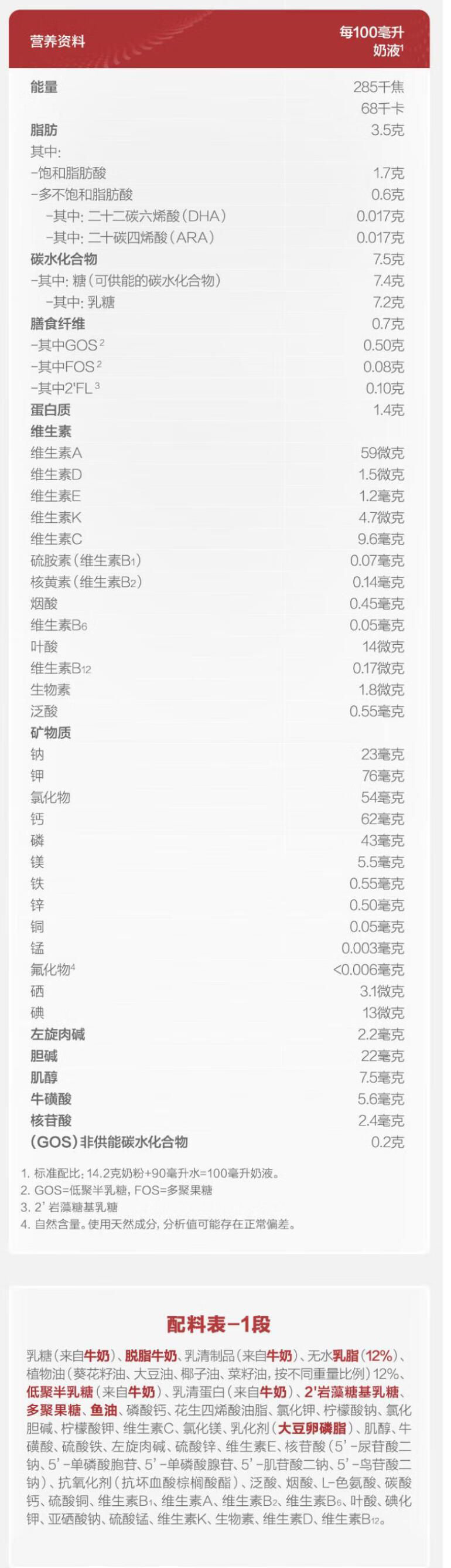 【新生儿赠礼】Aptamil 德国爱他美白金版双重HMO婴儿奶粉1段 0-6个月 800g 德国本土原版