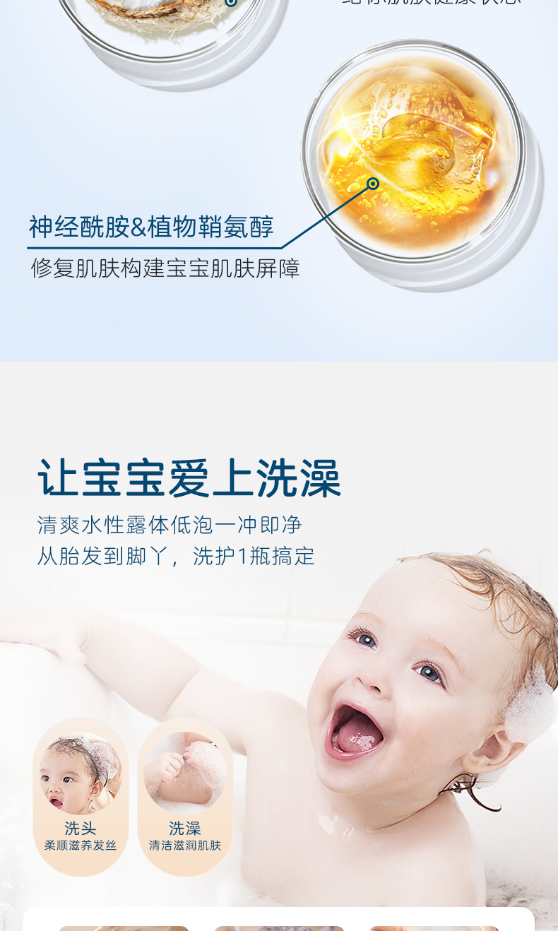 CeraVe 美国适乐肤适婴儿温和无泪洗发沐浴二合一 473ml 海外本土原版