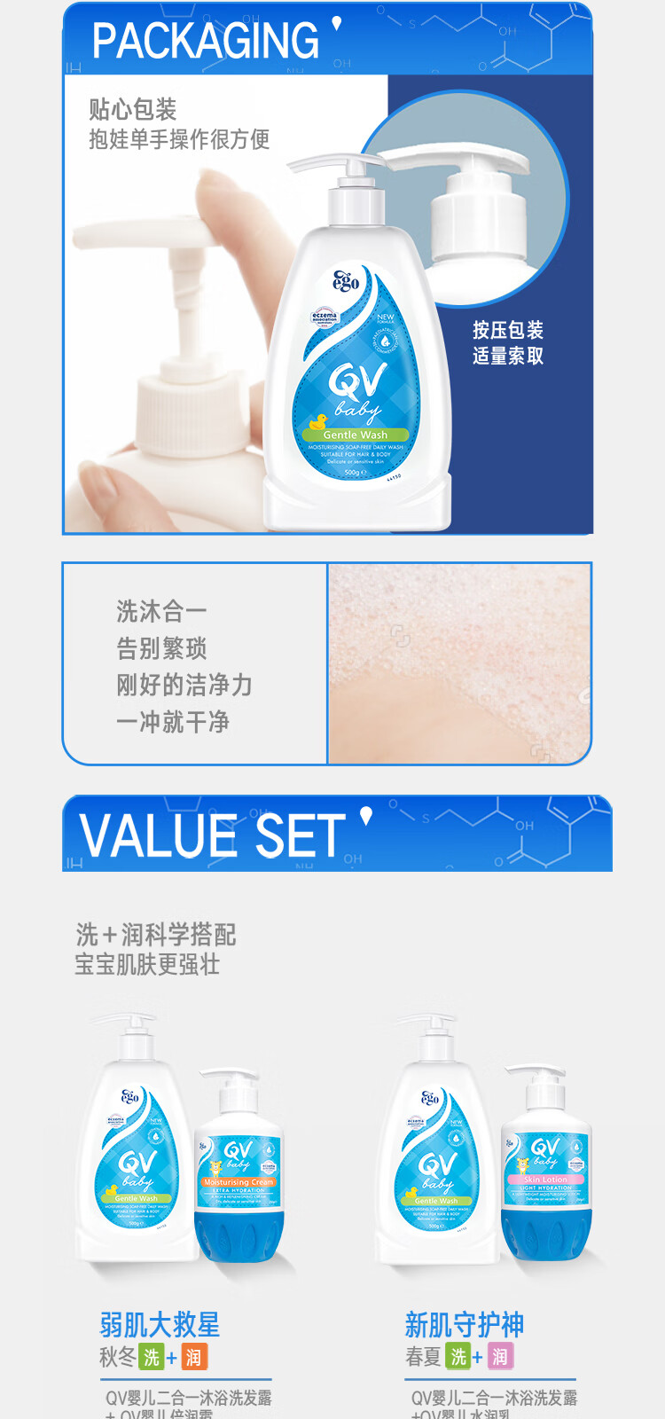 Ego QV 澳洲Ego QV大黄鸭婴儿二合一沐浴洗发露 500g 海外本土原版