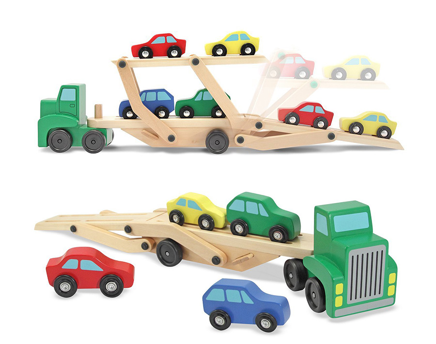 Melissa & Doug 美国美丽莎和豆豆 汽车运载卡车玩具 海外本土原版