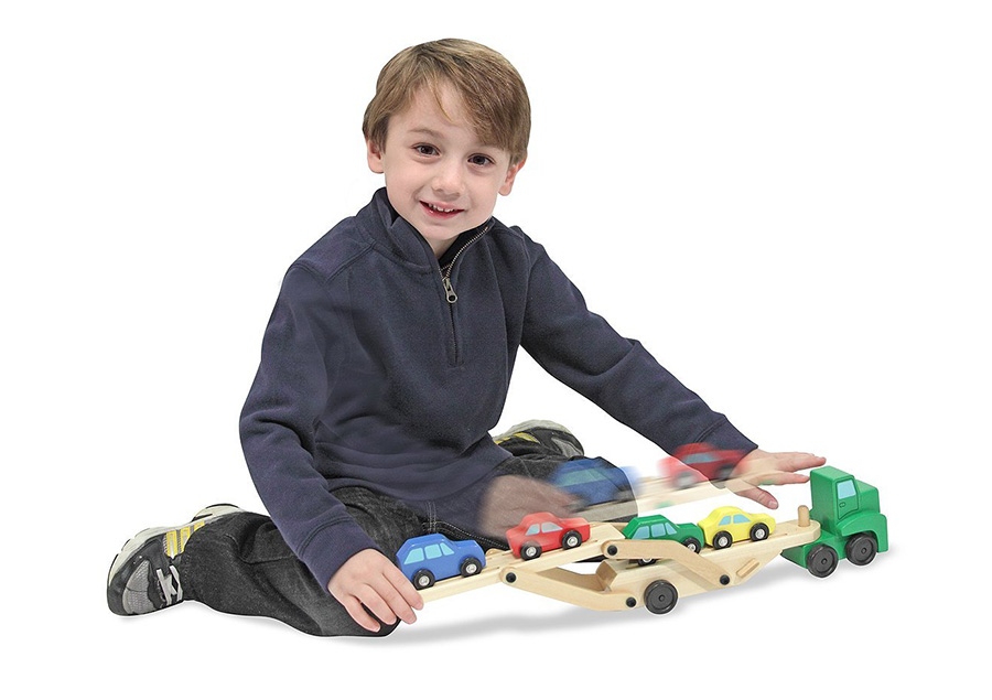 Melissa & Doug 美国美丽莎和豆豆 汽车运载卡车玩具 海外本土原版