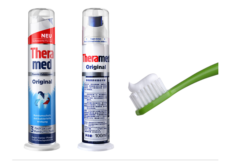 Theramed 德国泰瑞美立式抗菌防蛀牙膏100ml 海外本土原版